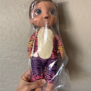Colorful Kids Doll with Animal Print Outfit